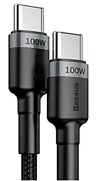 Кабель USB PD Baseus Cafule 100w 5a 2m USB Type-C - Type-C cable black/grey (CATKLF-BLG1)