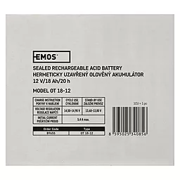Акумуляторна батарея Emos 12V 18Ah L1 AGM (B9655) - мініатюра 4