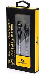 Кабель Cablexpert USB Type-C - Type-C 60w 3a 1.5м PD cable Black - миниатюра 2 Кабель Cablexpert USB Type-C - Type-C 60w 3a 1.5м PD cable Black - миниатюра 2