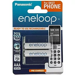 Аккумулятор Panasonic AAA / R03 Eneloop 750mAh Dect Series 2шт (BK-4MCCE/2DE) Black - фото Аккумулятор Panasonic AAA / R03 Eneloop 750mAh Dect Series 2шт (BK-4MCCE/2DE) Black