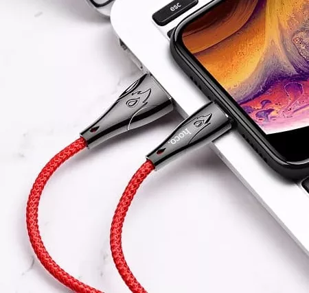 Кабель Hoco U75 magnetic Blaze LED USB-A - Lightning 12w 3a 1.2м cable Red - фото 5