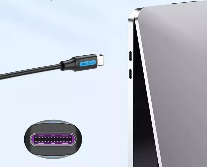 Кабель Vention USB Type-C - Type-C 100w 5a 1.5м PD cable Black (COTBG) - фото 6
