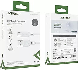 Кабель USB AceFast C3-04 15w 3a 1.2m USB Type-C cable white (AFC3-04W) - миниатюра 3