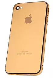 Задняя крышка корпуса Apple iPhone 4 со стеклом камеры Gold
