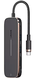 USB Type-C хаб Usams SJ575 6-in-1 hub Black - фото USB Type-C хаб Usams SJ575 6-in-1 hub Black