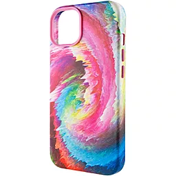 Кожаный чехол Colour Splash with MagSafe для Apple iPhone 14 (6.1") Pink / Blue - миниатюра 3