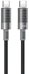 Кабель XO NB-Q282B Brushed Silicone USB Type-C - Type-C 60w 3a 1м PD cable Black - фото Кабель XO NB-Q282B Brushed Silicone USB Type-C - Type-C 60w 3a 1м PD cable Black