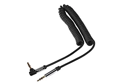 Аудио кабель 2E L-shaped Coiled AUX mini Jack 3.5mm M/M Cable 1.8 м чёрный