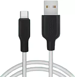 Кабель Ridea RC-M124 Soft Silico USB-A - Type-C 60w 3a 1м cable Black/White - фото Кабель Ridea RC-M124 Soft Silico USB-A - Type-C 60w 3a 1м cable Black/White