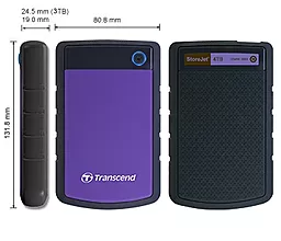 Внешний жесткий диск Transcend StoreJet USB 3.1 4TB (TS4TSJ25H3B) Blue - миниатюра 5