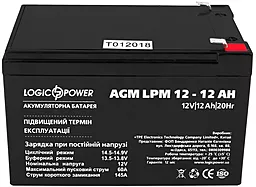 Акумуляторна батарея Logicpower LPM 12V 12Ah AGM (LP6550)