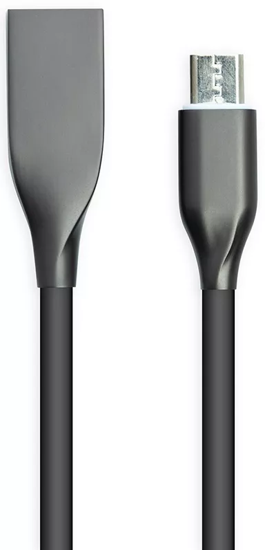 Кабель PowerPlant USB-A - micro USB 12w 2.4a 1м cable Black (CA911226) - фото 1