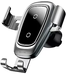 Тримач з бездротовою зарядкою Baseus Metal Wireless Charger Gravity Car Mount Silver (WXYL-B0S) - фото Тримач з бездротовою зарядкою Baseus Metal Wireless Charger Gravity Car Mount Silver (WXYL-B0S)