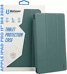 Чехол для планшета BeCover Smart Case для Apple iPad Pro 11" M4 2024 Dark Green (711623) - фото Чехол для планшета BeCover Smart Case для Apple iPad Pro 11" M4 2024 Dark Green (711623)