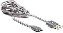 USB Кабель PowerPlant Quick Charge 2M micro USB Cable Grey - мініатюра 2