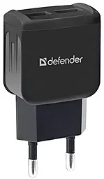 Мережевий зарядний пристрій Defender UPС-21 2.1a 2xUSB-A home charger + micro USB cable black (83581) - фото Мережевий зарядний пристрій Defender UPС-21 2.1a 2xUSB-A home charger + micro USB cable black (83581)
