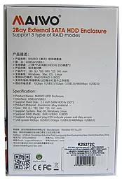 Карман для HDD Maiwo 2х2.5" USB 3.1 GEN2 Type-C K25272C  Black - миниатюра 10