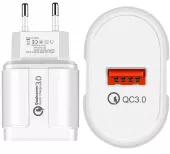 Мережевий зарядний пристрій з швидкою зарядкою Powermax Fast Charger QC 3.0 18W + Alpha micro USB Cable Set White / Black - мініатюра 4