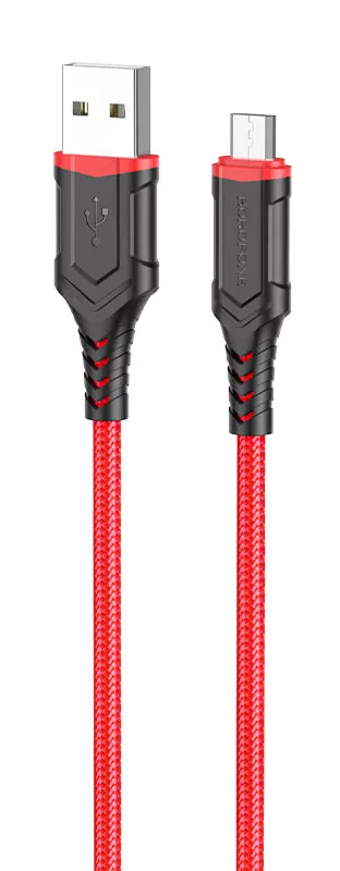 Кабель Borofone BX67 USB-A - micro USB 12w 2.4a 1м cable Red - фото 1