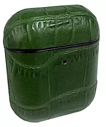 Кожаный чехол для Apple AirPods 1/2 CASE ALIGATOR Green