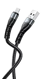 Кабель XO NB209 Braided USB-A - Type-C 12w 2.4a 1м cable Black