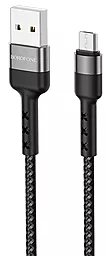 Кабель Borofone BX34 Advantage USB-A - micro USB 12w 2.4a 1м cable Black - фото Кабель Borofone BX34 Advantage USB-A - micro USB 12w 2.4a 1м cable Black