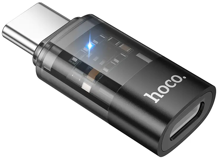 Адаптер-переходник Hoco UA36D USB Type-C -> Lightning black - фото 1