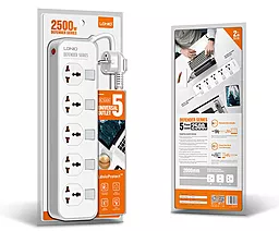Мережевий фільтр (подовжувач) LDNio SC5006 Universal Outlet 2500W White - мініатюра 7