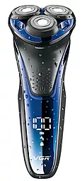 Электробритва VGR V-306 роторная, IPX7, LED display Black-Blue - фото Электробритва VGR V-306 роторная, IPX7, LED display Black-Blue