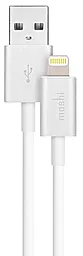 Кабель Moshi USB-A - Lightning 12w 2.4a 1м cable White (99MO023119) - фото Кабель Moshi USB-A - Lightning 12w 2.4a 1м cable White (99MO023119)