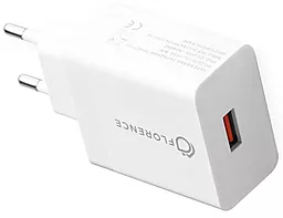 Мережевий зарядний пристрій з швидкою зарядкою Florence 1USB QC3.0 + micro USB cable White (FL-1050-WM) - мініатюра 4