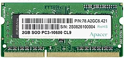Оперативна пам'ять для ноутбука Apacer SoDIMM DDR3L 8GB 1600 MHz (AS08GFA60CATBGJ)