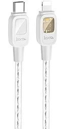Кабель USB PD Hoco U124 Stone silicone intelligent power-off charging 27w 3a 1.2m USB Type-C - Lightning cable silver