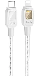 Кабель Hoco U124 Stone silicone intelligent power-off USB Type-C - Lightning 27w 3a 1.2м PD сable silver - фото Кабель Hoco U124 Stone silicone intelligent power-off USB Type-C - Lightning 27w 3a 1.2м PD сable silver