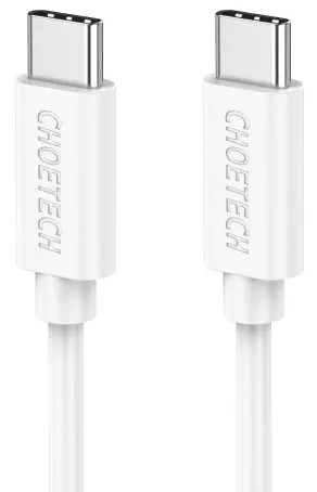 Кабель Choetech USB Type-C - Type-C 25w 5a 1м PD cable White (CC0002-WH) - фото 1