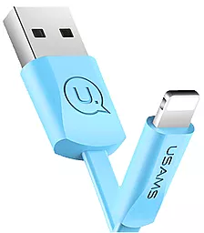 Кабель USB Usams U2 Flat 1.2M Lightning Cable Blue (US-SJ199)