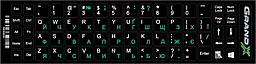 Наклейка на клавиатуру Grand-X 68 keys Green, Latin Ukr white (GXDGUA) - фото Наклейка на клавиатуру Grand-X 68 keys Green, Latin Ukr white (GXDGUA)