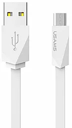 Кабель USB Usams Rhombic Flash micro USB Cable White (US-SJ084)