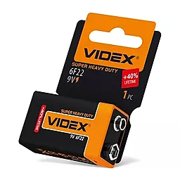 Батарейка Videx 6F22 (крона) 1шт - мініатюра 2 Батарейка Videx 6F22 (крона) 1шт - мініатюра 2