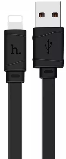 Кабель Hoco X5 Bamboo USB-A - Lightning 12w 2.4a 1м cable Black - фото 1