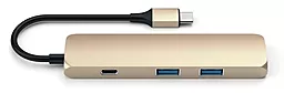 Мультипортовый USB Type-C хаб Satechi USB-C -> USB 3.0х2/HDMI/USB-C Gold (ST-CMAG) - миниатюра 4