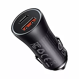 Автомобильное зарядное устройство Baseus Golden Contactor Max 60w PD USB-C/USB-A ports car charger dark grey (CGJM000113) - фото Автомобильное зарядное устройство Baseus Golden Contactor Max 60w PD USB-C/USB-A ports car charger dark grey (CGJM000113)
