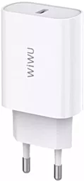 Сетевое зарядное устройство WIWU Wi-U001 20W PD USB-C White - фото Сетевое зарядное устройство WIWU Wi-U001 20W PD USB-C White