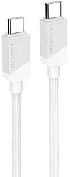 Кабель Borofone BX107 Excellent USB Type-C - Type-C 60w 3a 1м PD cable White - фото Кабель Borofone BX107 Excellent USB Type-C - Type-C 60w 3a 1м PD cable White