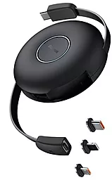Магнітний кабель для зарядки Baseus Zinc Magnetic 3-in-1 USB-A to Type-C/Lightning/micro USB 20w 3a 1м сable black (CAMLC-01) - фото Магнітний кабель для зарядки Baseus Zinc Magnetic 3-in-1 USB-A to Type-C/Lightning/micro USB 20w 3a 1м сable black (CAMLC-01)