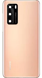 Задняя крышка корпуса Huawei P40 со стеклом камеры Original Gold - фото Задняя крышка корпуса Huawei P40 со стеклом камеры Original Gold