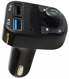 Автомобільний зарядний пристрій з FM трансмітером Allison ALS-A56 15w 2xUSB-A ports car charger black