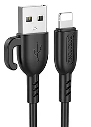 Кабель Borofone BX91 USB-A - Lightning 12w 2.4a 1м cable Black - фото Кабель Borofone BX91 USB-A - Lightning 12w 2.4a 1м cable Black