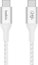 Кабель Belkin USB Type-C - Type-C 240w 5a 1м PD cable White (CAB015BT1мWH) - фото Кабель Belkin USB Type-C - Type-C 240w 5a 1м PD cable White (CAB015BT1мWH)