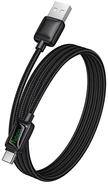 Кабель Hoco U146 USB-A - Type-C 15w 3a 1.2м cable Black - фото 2
